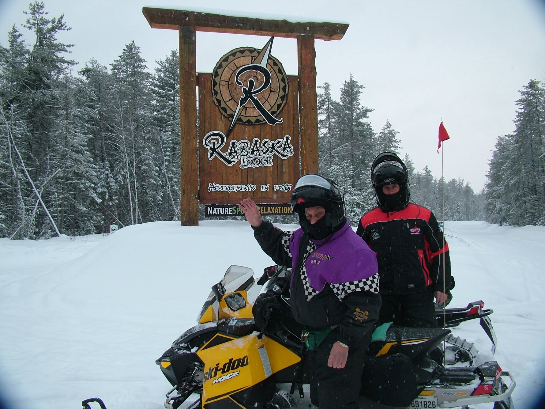 François Piché snowmobiling in the Laurentians