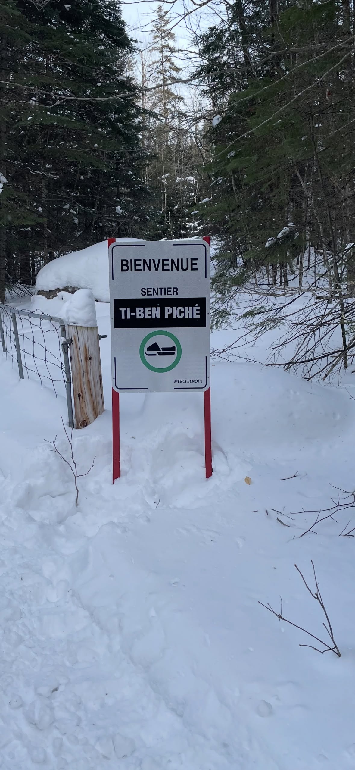 Ti-Ben Piché Trail sign